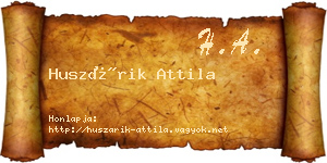 Huszárik Attila névjegykártya